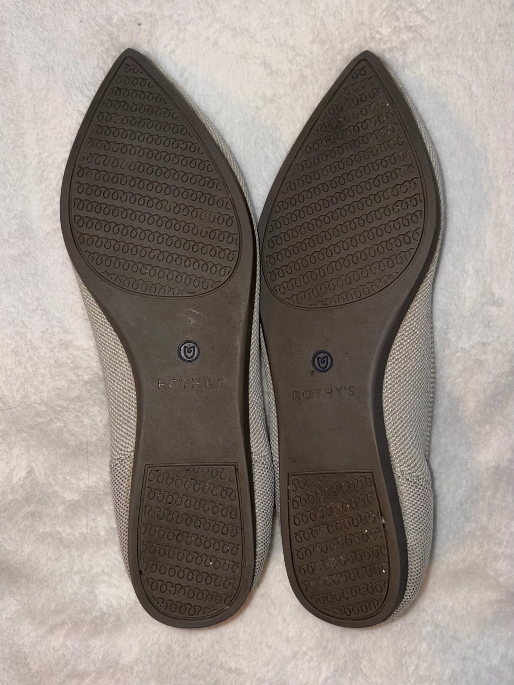 Rothy’s Pointed Toe Light Grey Flats sz 8.5 - Picture 4 of 7